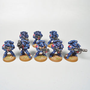 Warhammer 40k Crimson Fist Space Marine Tactical Marines x8 Painted And Based