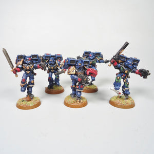 Warhammer 40k Crimson Fist Space Marine Vanguard Veteran Squad Painted Metal OOP