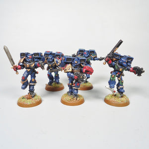 Warhammer 40k Crimson Fist Space Marine Vanguard Veteran Squad Painted Metal OOP