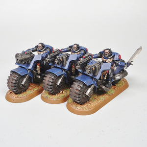 Crimson Fists Scout Bikes x3 Painted - Warhammer 40k - Space Marines - GW