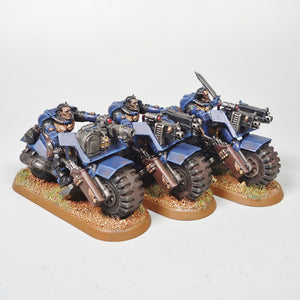 Crimson Fists Scout Bikes x3 Painted - Warhammer 40k - Space Marines - GW