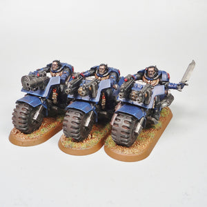 Crimson Fists Scout Bikes x3 Painted - Warhammer 40k - Space Marines - GW
